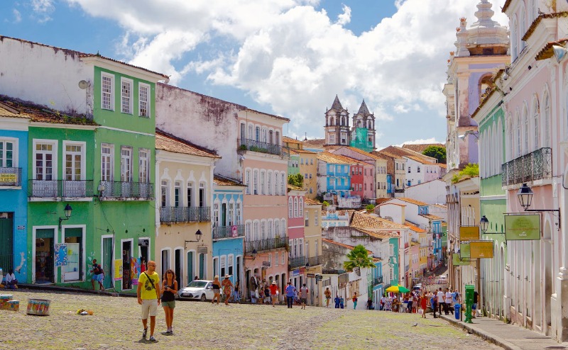 Vista panorâmica da Baía de Todos os Santos a partir do Elevador Lacerda